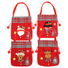  4 Pcs Linen Christmas Gift Bag Eve Portable Apple Candy Small Packaging 4pcs