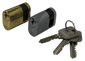 Oval Single Door Lock Half Barrel Lock Anti Drill & Pick in Sizes & Finishes - Picture 1 of 8