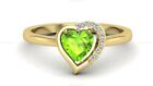 14Ct Gold Peridot Diamond Gift For Birthday Statement Ring For Women