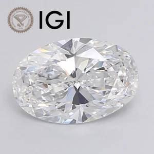 IGI Certified 1 carat E VS2 Loose Oval Cut CVD Lab Grown Diamond For Earrings - Picture 1 of 20