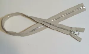 30 inch Beige & Aluminum #10 Heavy Duty Separating YKK Zipper - Picture 1 of 1
