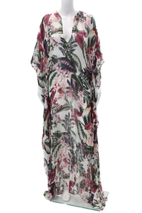 Alexandra Miro Womens Floral Georgette Kaftan Dress Multi Colored Size Extra Sma - Picture 1 of 6