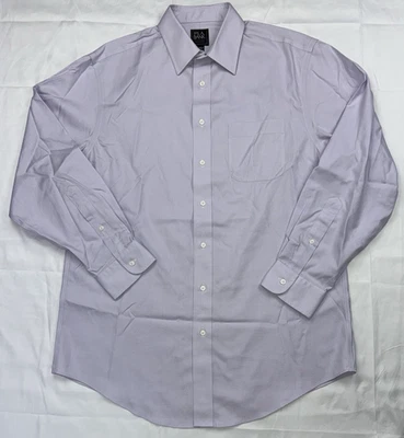Camisa con botones Jos A Bank Traveler para hombre 16,5 34 ajuste a medida púrpura manga larga Foto 1 de 4