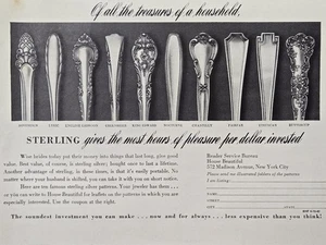 Diez patrones de plata esterlina para anuncio impreso de inversión de sonido de novias sabias 1942 - Imagen 1 de 4