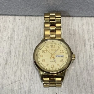 Fossil Light Champagne Dial Gold Tone Stainless Steel Watch AM4333 Needs Battery - Bild 1 von 7