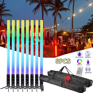 8PCS 360 Tubes Wireless Battery Pixel Led Tube Light for Dj Stage Lights W/Bag - Picture 1 of 9