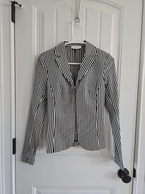 Blazer Bailey 44 para mujer blanco y negro a rayas X pequeño Foto 1 de 4