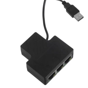 Adaptateur répartiteur réseau RJ45 : Hub Gigabit Ethernet 1 à 3 avec câble d'alimentation USB - Photo 1/12