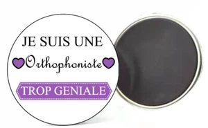 Magnet badge je suis une orthophoniste trop géniale idée cadeau - Picture 1 of 2