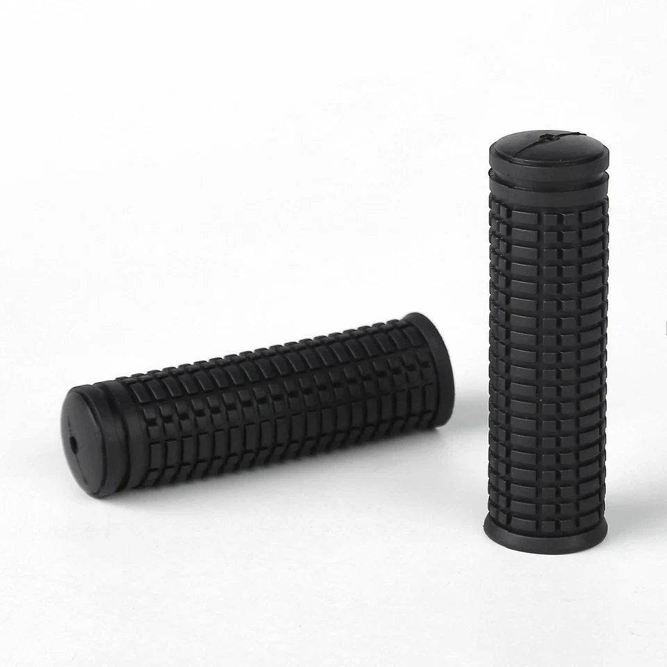 2 PCS Black Pattern 7/8 in Opening Flexible Durable Rubber Bike Grips 4" Length - Image 1 of 4