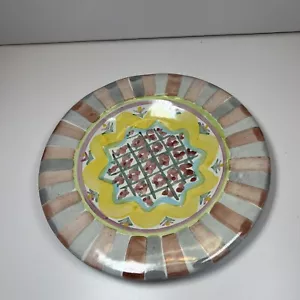 Mackenzie Childs Rose Cottage Bread Plate 7.25" - Picture 1 of 8