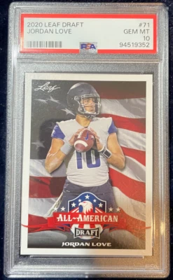 2020 Leaf Draft #71 Jordan Love All-American PSA 10 - Image 1 of 2