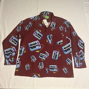 HUF Camp Button Up Shirt All Over Print Long Sleeve Woven Skater Huforola New - Picture 1 of 6