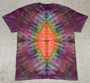 Handmade Ice Tie Dye T-Shirt Large Mens Womens Soft Cotton Fanfold - Picture 1 of 3