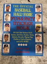 1988 Official Baseball Hall of Fame Fun & Fact Sticker Book Complete with Cards 