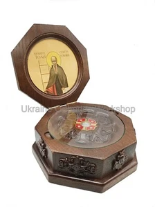 Reliquary Box Orthodox Carved Wooden Icon of Sf. Ioan Scararul - Picture 1 of 9