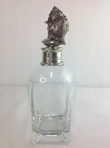 Decanter Glass Liquor Conch Shell Seashore Vagabond House Pewter - Picture 1 of 12