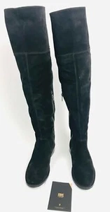 Frye Shirley Overknee Engineer Schwarz Wildleder Stiefel Neu Schöne Stiefel - Bild 1 von 22