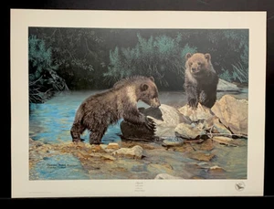 Charles Frace Signed Limited Edition Signed Print "Playmates” Grizzly Bears - Picture 1 of 1