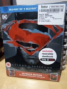 Batman v Superman 3D Dawn Of Justice HMV Blu Ray Steelbook UK Release *NEW* - Picture 1 of 2