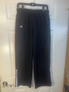 Under Armour Mens Pants Small Black Loose Fit Activewear Ankle Zipper Drawstring - Picture 1 of 10