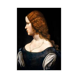 Leonardo da Vinci, Portrait of a Young Lady, Lustre Canvas Print, B1 Size - Picture 1 of 10
