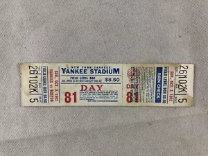 New York Yankees vs. Boston Red Sox Oct. 3, 1982, Unused Ticket - Picture 1 of 2