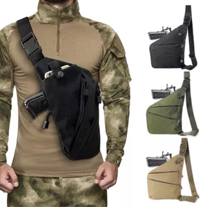 Tactical Gun Bag Pistol Holster Concealed Carry Chest Crossbody Pack Handgun Bag - Picture 1 of 14