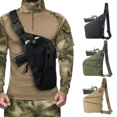Tactical Gun Bag Pistol Holster Concealed Carry Chest Crossbody Pack Handgun Bag - Image 1 of 4