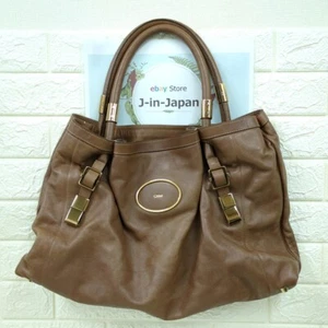 Chloe Leather Handbag Tote Bag Brown Made in Romania Used from Japan - Picture 1 of 24