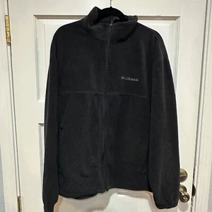 Columbia Jacket Solid Black Full Zip Fleece Men’s XL Warm Winter Coat - Picture 1 of 5