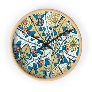 William Morris Design Art Nouveau Hanging Wall Clock - Picture 1 of 7