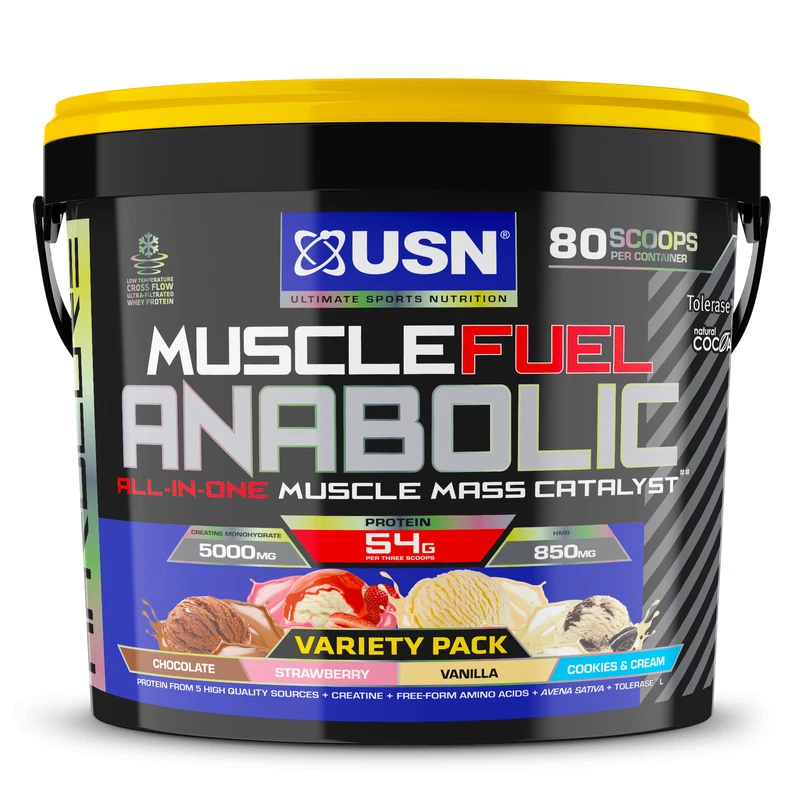 USN Muscle Fuel Anabolic *4kg*Variety 2 - Choco, straw,banana & Caramel Peanut - Image 1 of 1