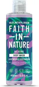 Faith In Nature Natural Lavender and Geranium Body Wash, Relaxing Shower Gel, No - Picture 1 of 1