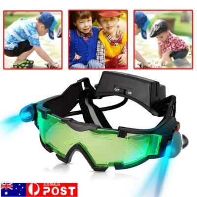 Kids Adjustable Spy Gear Night Vision Goggles with Flip-Out Lights Green Lens AU - image 1 of 4