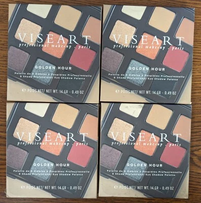LOTE DE 4 - PALETA DE SOMBRAS DE OJOS PROFESIONAL VISEART 9 TONOS HORA DORADA 0,49 oz EA Foto 1 de 2