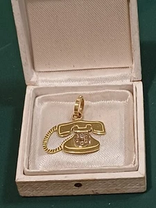 Ciondolo a telefono in oro 18Kt. con diamatino - Foto 1 di 2