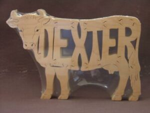 Dexter Cattle Cow Bull Amish Made Wood Puzzle Farm Toy Figurine Art