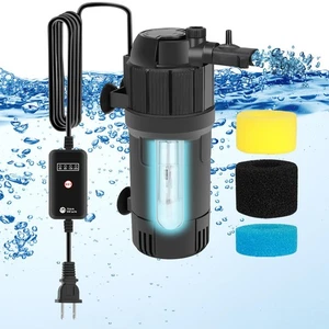Aquarium Filter Fish Tank Filters Green Water Clea-ning Filter Pump with Time... - Picture 1 of 5