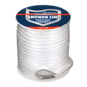 11724-1 Solid Braid Multifilament Polypropylene Anchor Line with Thimble 3/8-... - Imagen 1 de 6