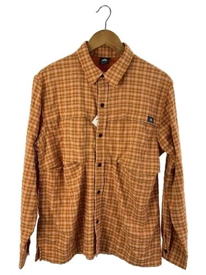 NIKE ACG Long Sleeve Shirt M Polyester Orange Check Used - Image 1 of 4