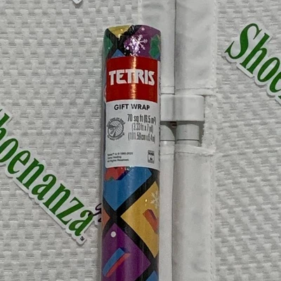 Papel de embrulho para presente peças de Tetris flocos de neve videogame de Natal 70 pés quadrados - Imagem 1 de 4