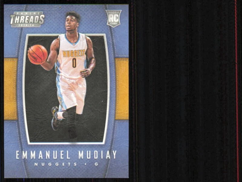 2015 PANINI THREADS EMMANUEL MUDIAY 208 MINT RC LEATHER DENVER NUGGETS - Image 1 of 2