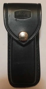 Buck 110 Belt Sheath Fits 5" Folding Hunter Black Leather with Buck Logo - Picture 1 of 9