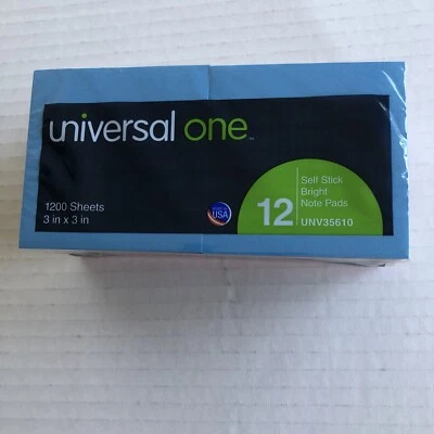 Blocs de notas autoadhesivos universales de 100 hojas adhesivas - colores Asst (paquete de 12) Foto 1 de 4