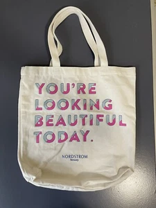 Nordstrom Women's White Canvas Tote - e1015 - Picture 1 of 3