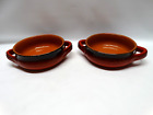 Set of 2 De Silva Terracotta Red Baking Soup Bowl with 2 Handles Made In Italy
