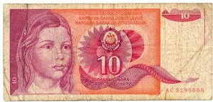 10 JUGOSLAWISCHE DINAR # AC 9195 868 - aus einem alten Reisekoffer-Fund - Bild 1 von 2