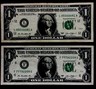 USA 2013 $1 + $1 One Dollar Bill Fancy Serial Number L 05000081 B Serial