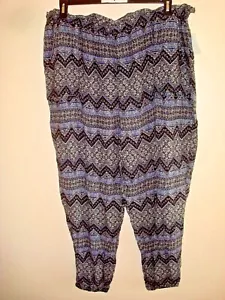 Ladies Plus Casual Pants Size 2X Navy Print Simply Emma - Picture 1 of 3